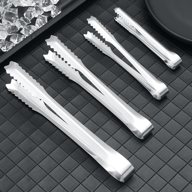 Stainless Steel Ice Tongs High Aesthetics Non-Slip Ice Cube Tongs Household Sugar Cube Tongs Meat Roasting Tongs Baking Bread Tongs Food Tongs