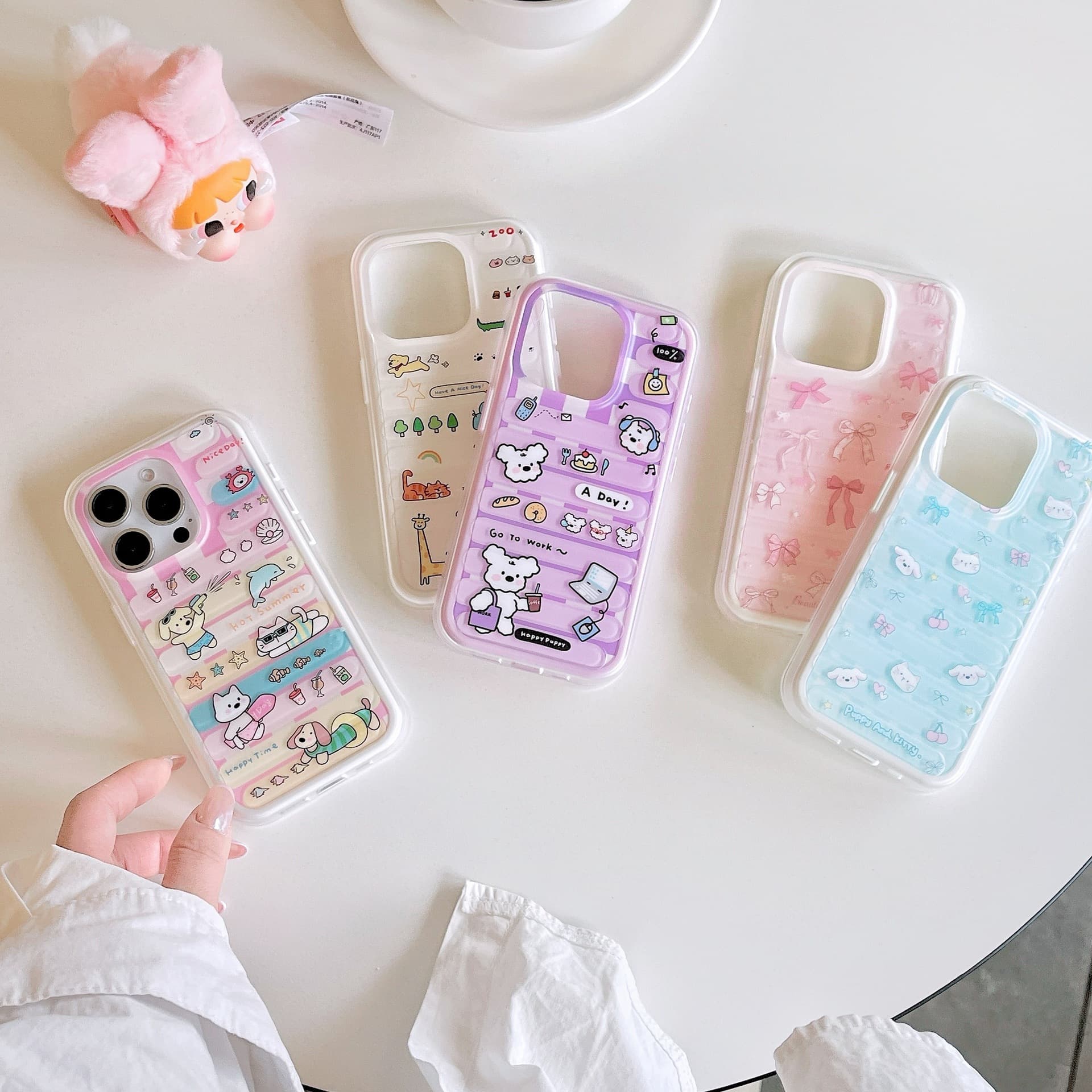 Japanese/Korean Cartoon Luggage Case for iPhone 17/17PM, Compatible with iPhone 13/14 PROMAX, 15/16PRO