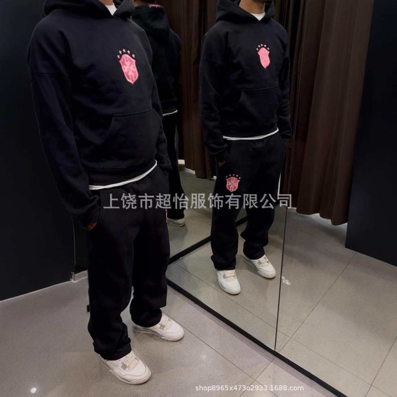 2025 New Cross-Border Flag LOGO Print Sweatshirt and Sweatpants