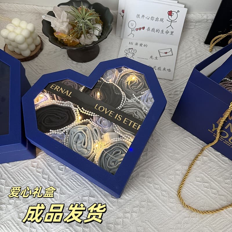 Valentine's Day Romantic Flower Box for Boyfriend Husband Men Practical Surprise Premium Valentine's Christmas Underwear Flower Box