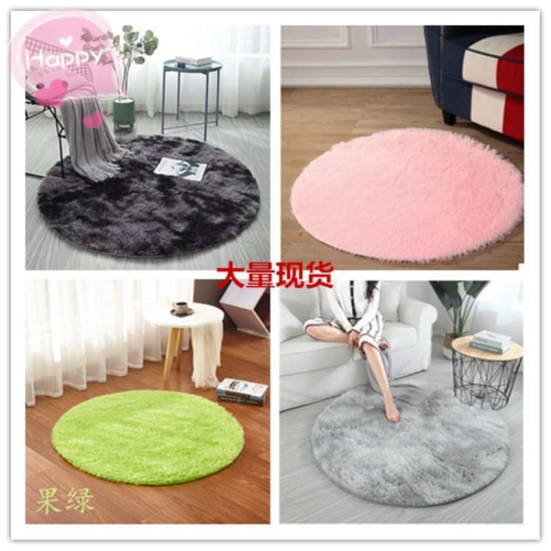 Wholesale Silk Long Pile Carpet Round Floor Mat for Living Room Sofa Bedroom Foot Mat Computer Chair Pad Yoga Mat Bedside Rug