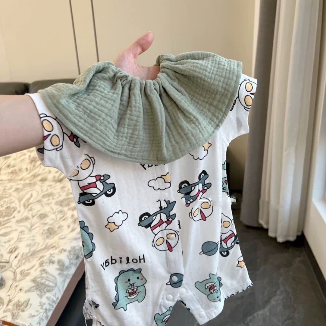 Baby Romper Summer Thin Short Sleeve Newborn Baby Clothes Summer Sleepwear Baby Cute Bodysuit Crawling Suit