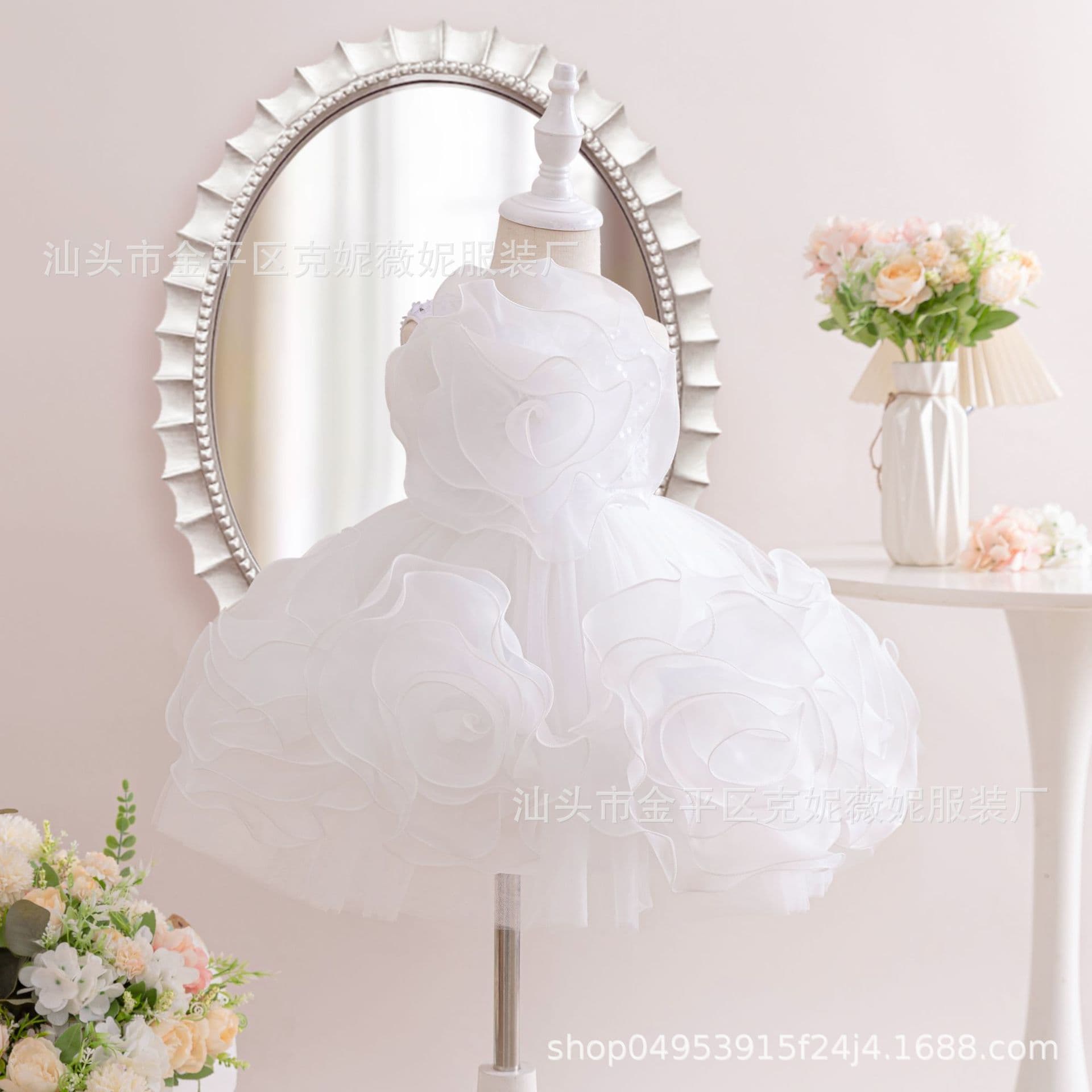 Girls' Formal Dress Princess Gown Toddler Formal Dress Children's Bubble Skirt Host Piano Performance Costume Kids' Clothing Wholesale