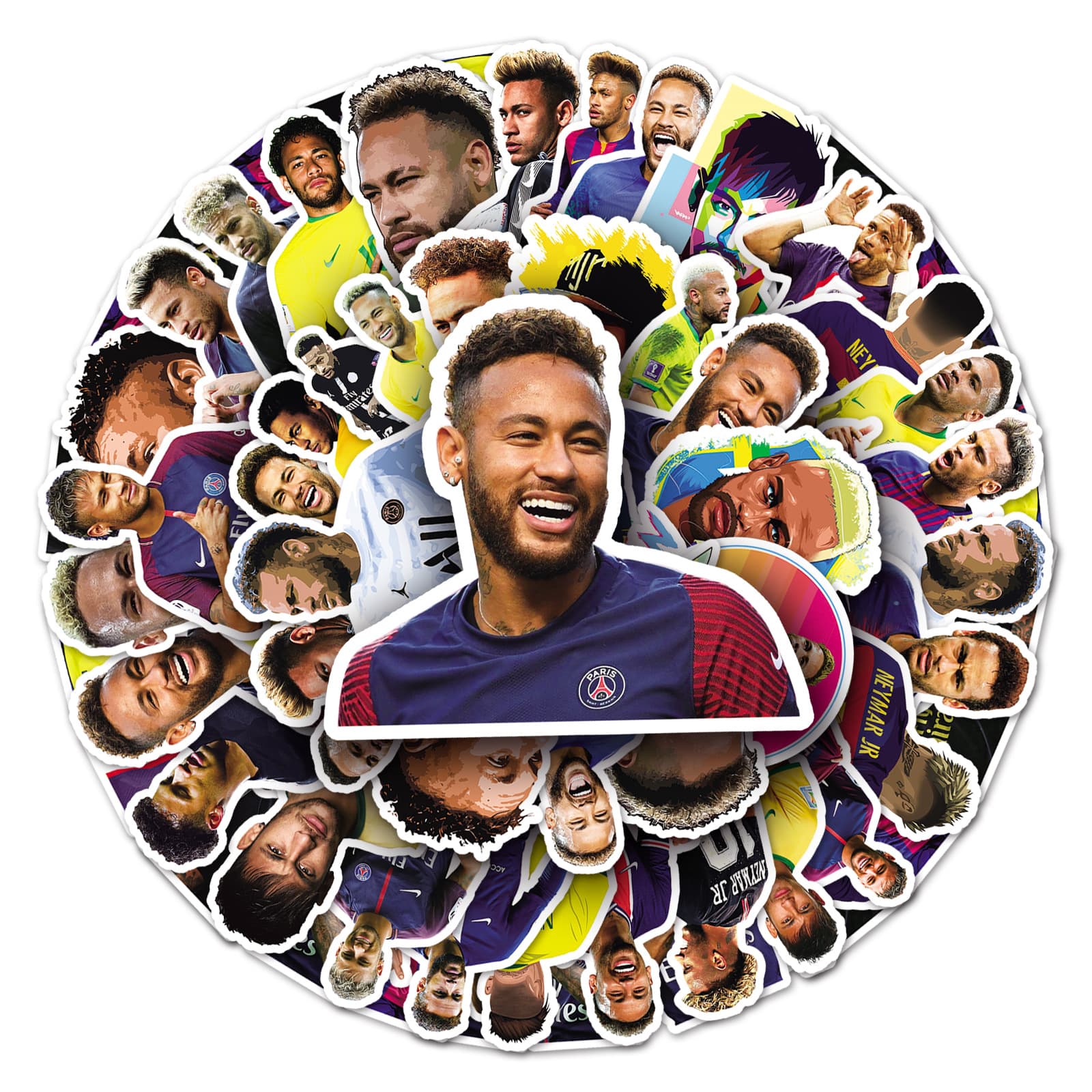 50 Neymar Star Creative Cartoon Stickers for Luggage, Scooter, Car, Motorcycle, Guitar Waterproof Stickers