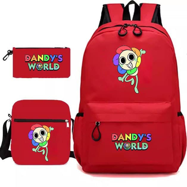 Cross-border best-selling Dandy's World game merchandise school bag pencil case children's backpack three-piece set