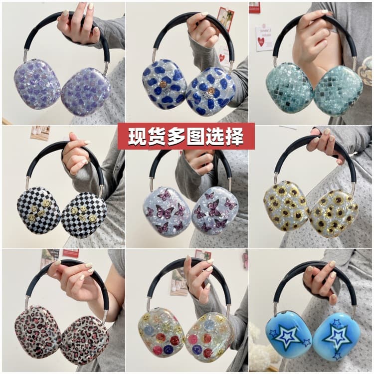 Compatible Apple AirPods Max Case Simple Flower Butterfly Over-Ear Silicone Protective Cover