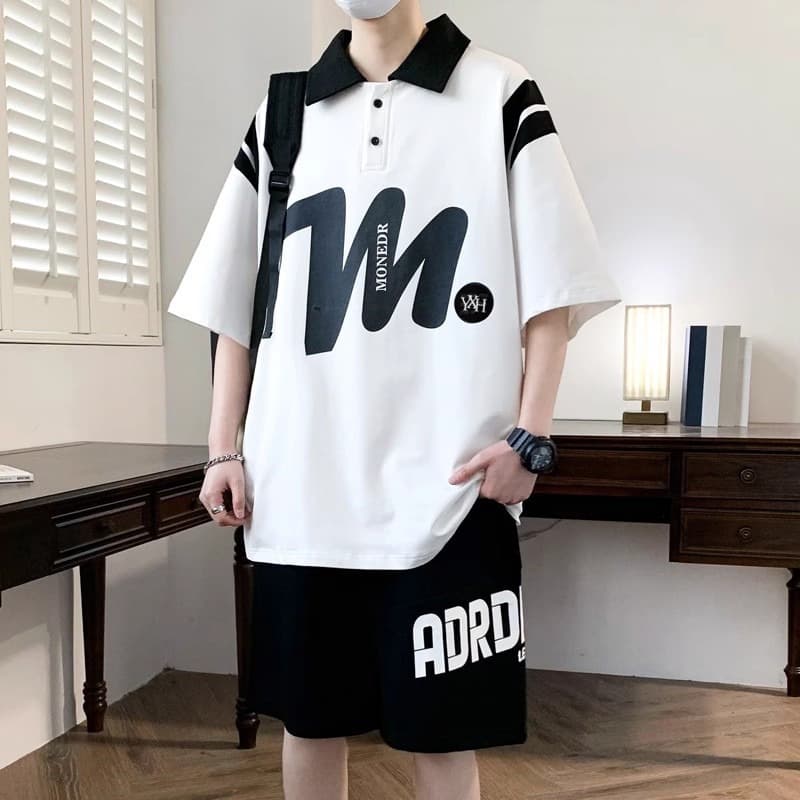 Youth Short Sleeve T-Shirt for Overweight Boys 15-Year-Old Middle School Student POLO Shirt 14 Big Kid Summer Sport Set Plus Size
