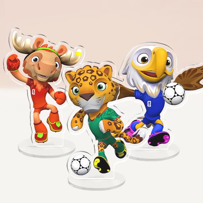 2026 US-Canada-Mexico World Cup mascot peripheral materials, football-themed acrylic ornaments, commemorative gifts