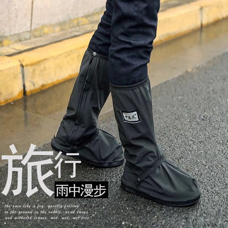 Men's PVC Rain Shoe Covers, Upgraded Classic Outdoor Travel High-Top with Thick Wear-Resistant Anti-Slip Waterproof Soles
