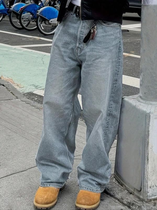 V9818 AliExpress Amazon cross-border new men's jeans men's regular fit solid color