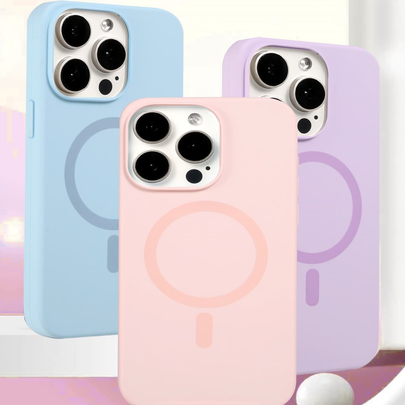Suitable for liquid silicone 15promax magnetic charging mobile phone case Apple 16pro anti-fall protective cover anti-fingerprint