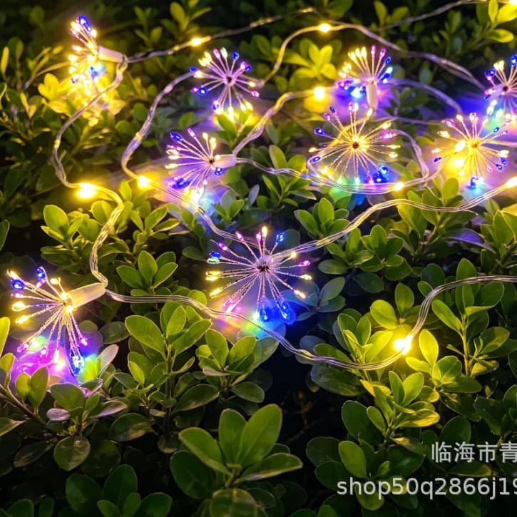 Cross-border LED Waterfall Firework Light USB with Remote Control String Lights Fairy Light Party Holiday Decoration Light