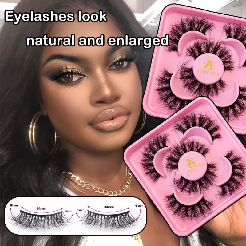 2026 New Cross-Border Dropshipping 3-Pair 3D Volumizing False Eyelashes - Thick and Natural False Eyelashes