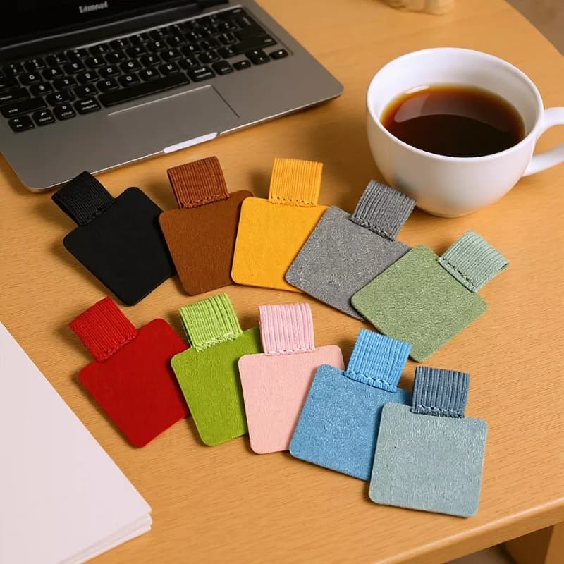 Stationery notebook accessories pen clip cover self-adhesive pen clip elastic elastic band pen cover pu leather pen fork fixed