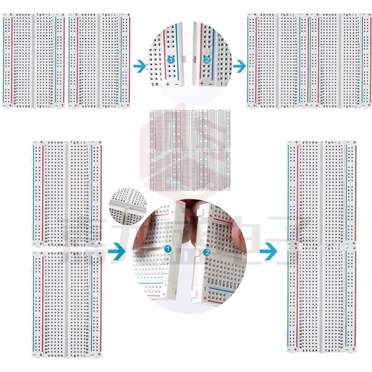 Connectable Solderless Breadboard Solderless Test Circuit Board Experiment Board with Jumper Wires 400 Holes