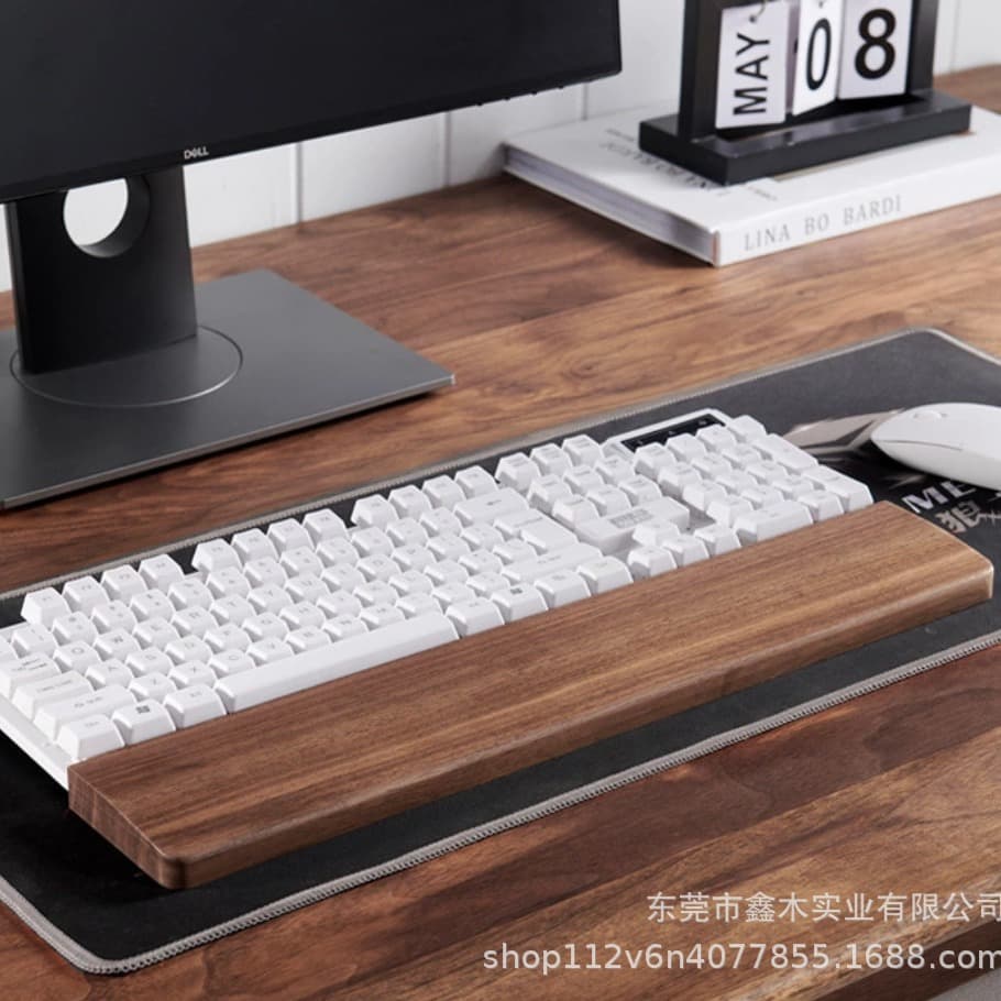 Solid Wood Keyboard Holder Handrest Black Walnut Wood Wrist Rest Wooden Mechanical Keyboard Hand Support Simple Design