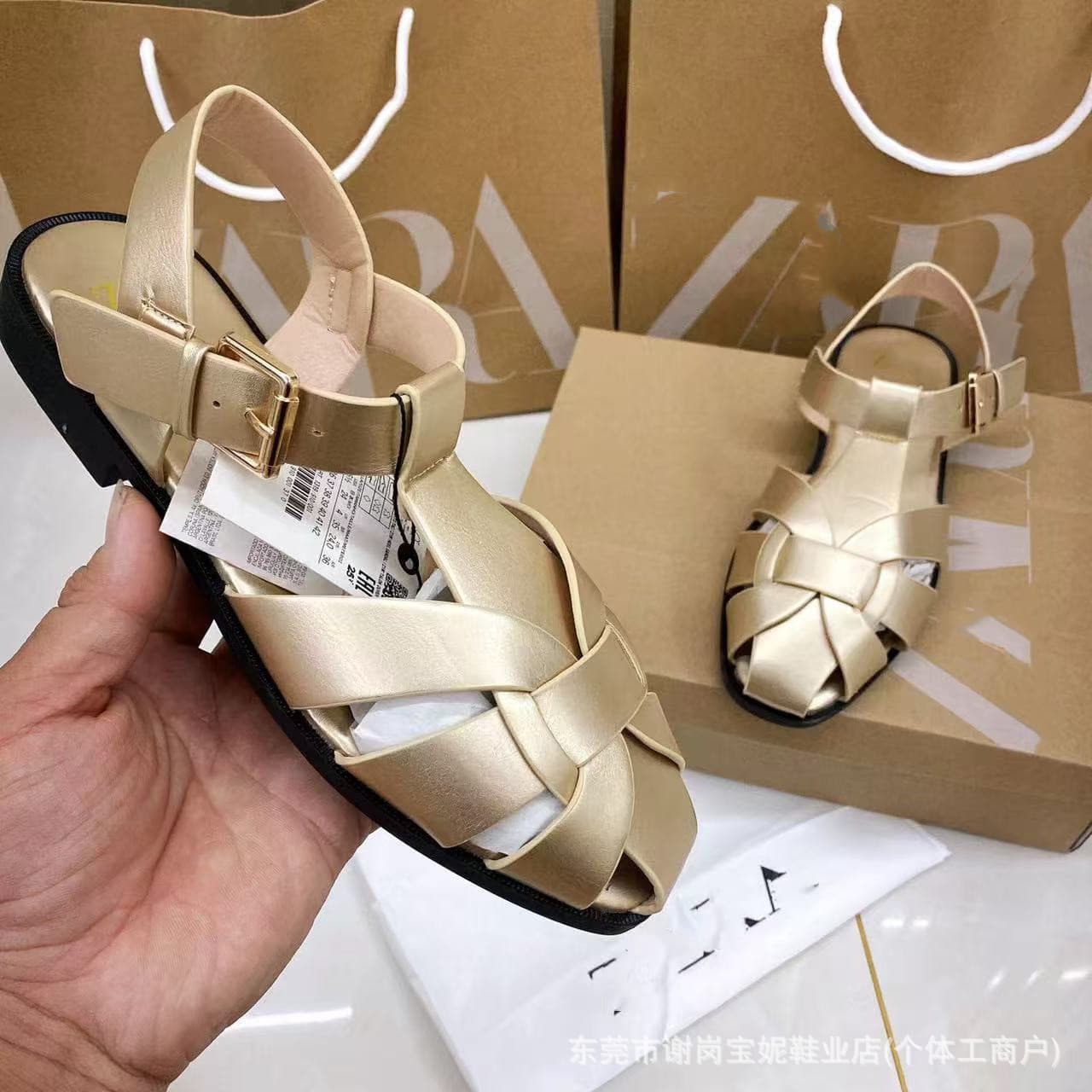 Ladies Shoes 2026 Spring Square Toe Flat Backless Sandals Roman Style African Women's Shoes