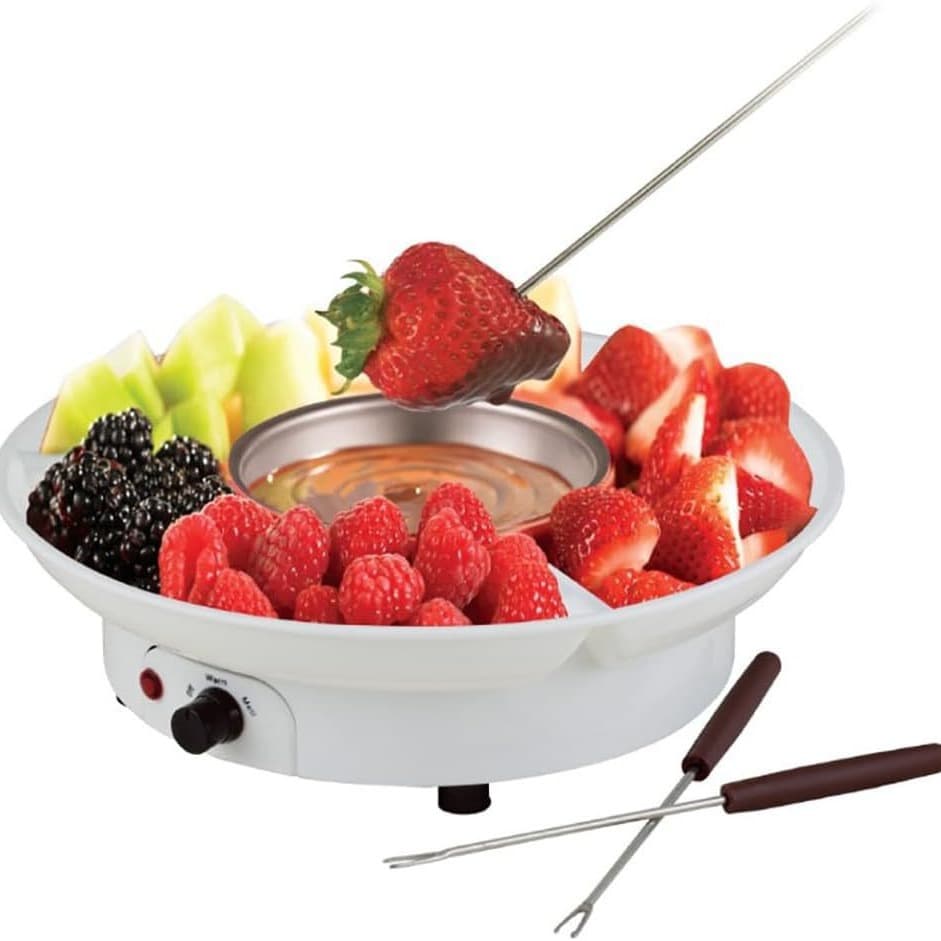 Cross-border Hot Selling Chocolate Fondue Fountain Melting Tower with Heating, DIY Chocolate Melting Pot with Forks
