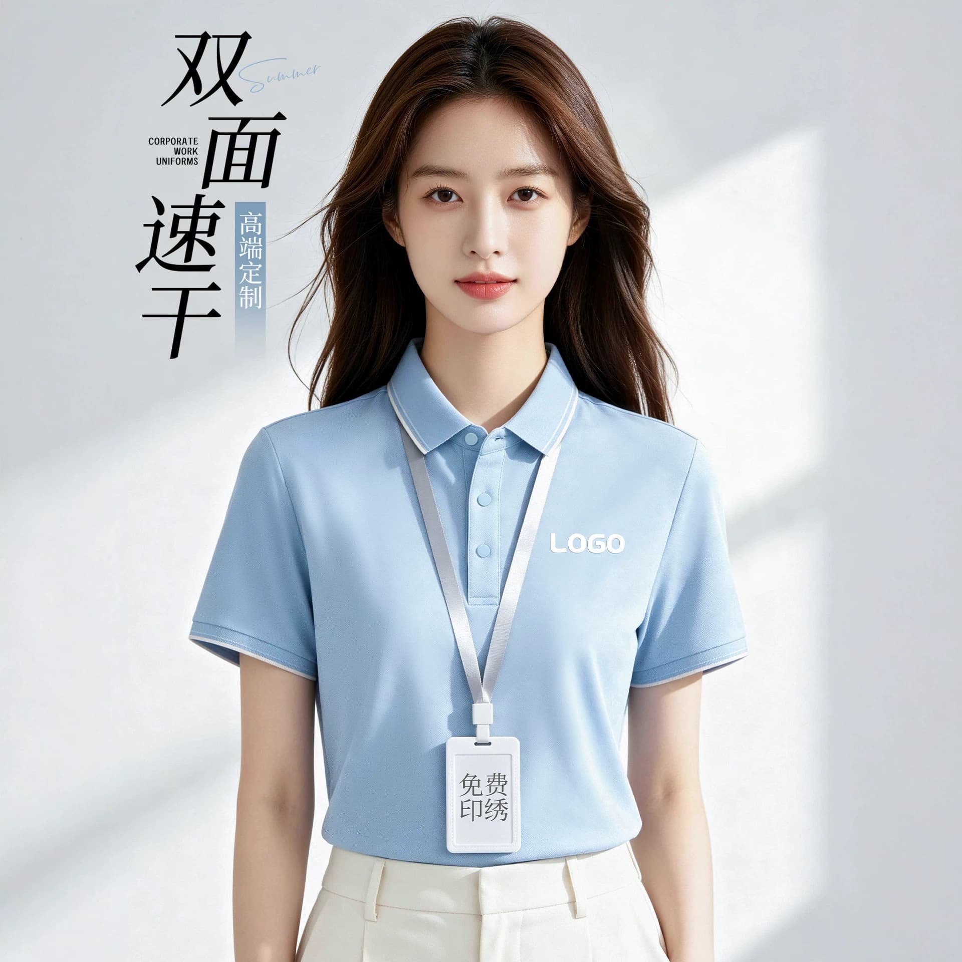 Ice Silk Quick-Dry Polo Shirt Custom T-Shirt with Logo Printing Summer Corporate Business High-End Short-Sleeve Workwear Women 2026 Model