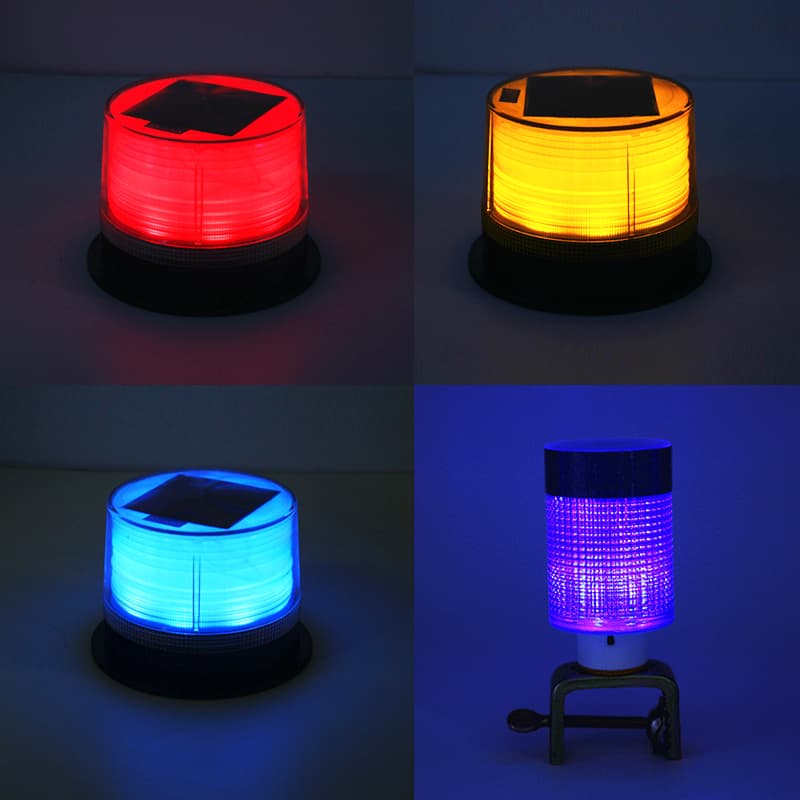 Solar Warning Light Magnetic Tower Crane Light Construction Strobe Light Road Cone Light Multiple Bases