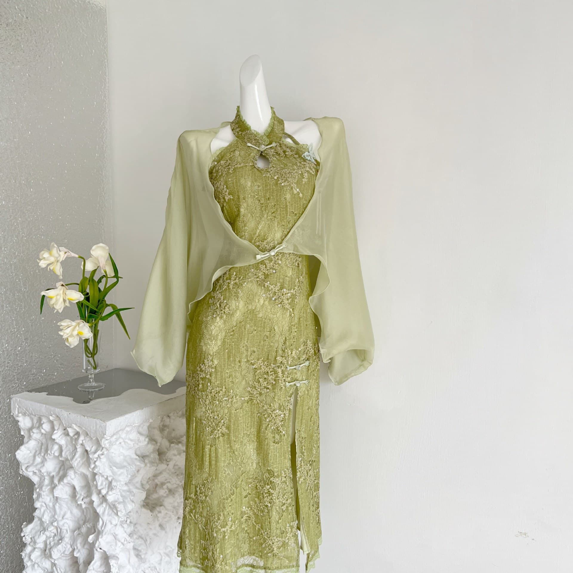 Summer national style new Chinese design cardigan dress