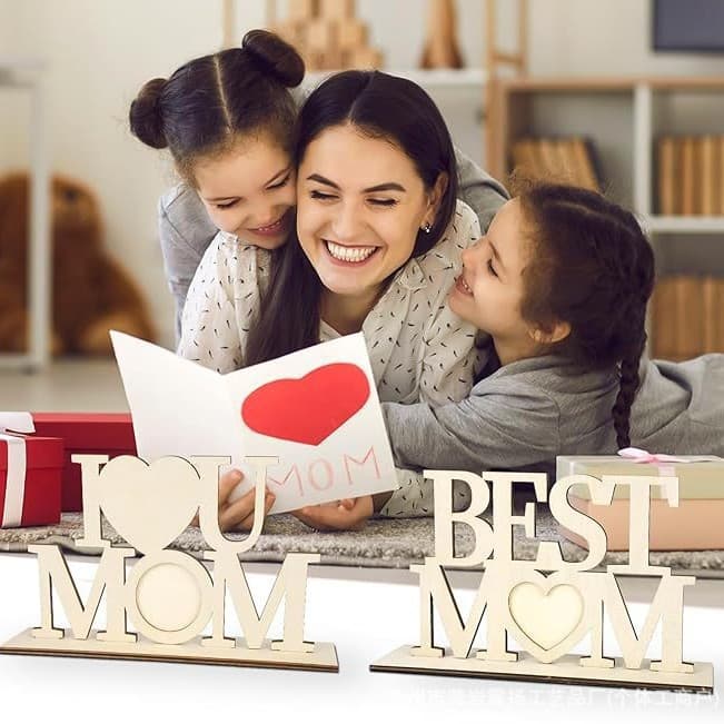Cross-border Mother's Day Wooden Crafts Hollow Love Letter Ornament Mom's Birthday Party Desktop Decoration Gift
