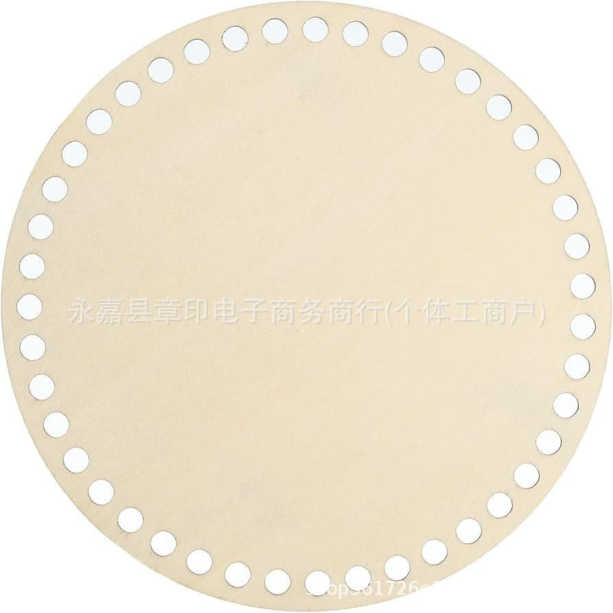 In stock 30cm hole diameter 8 wooden woven base crochet basket wooden DIY board bag storage bag