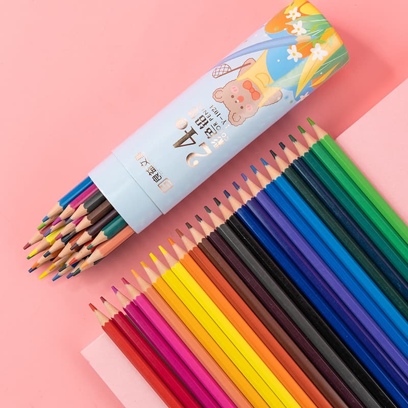 Plastic Colored Pencils Oil-Based Drawing Art Supplies for Kids Students Writing Stationery Pen Set Bulk Wholesale
