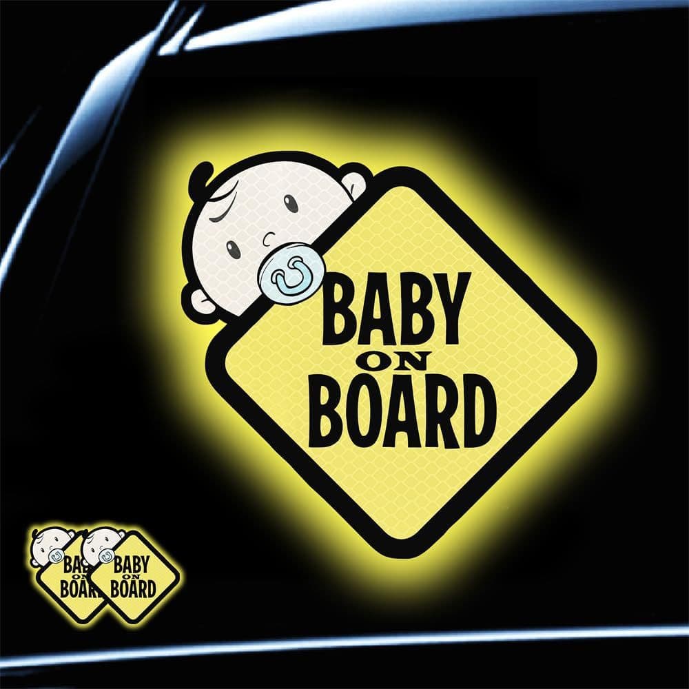 Car Sticker - 2 Pack Baby in Car High Intensity Reflective Waterproof Vinyl Safety Car Sign