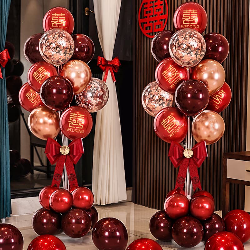 Wedding Room Floor Floating Balloon Decoration Set, New Home Scene Column Stand Guide Post Bracket, Complete Groom's Supplies