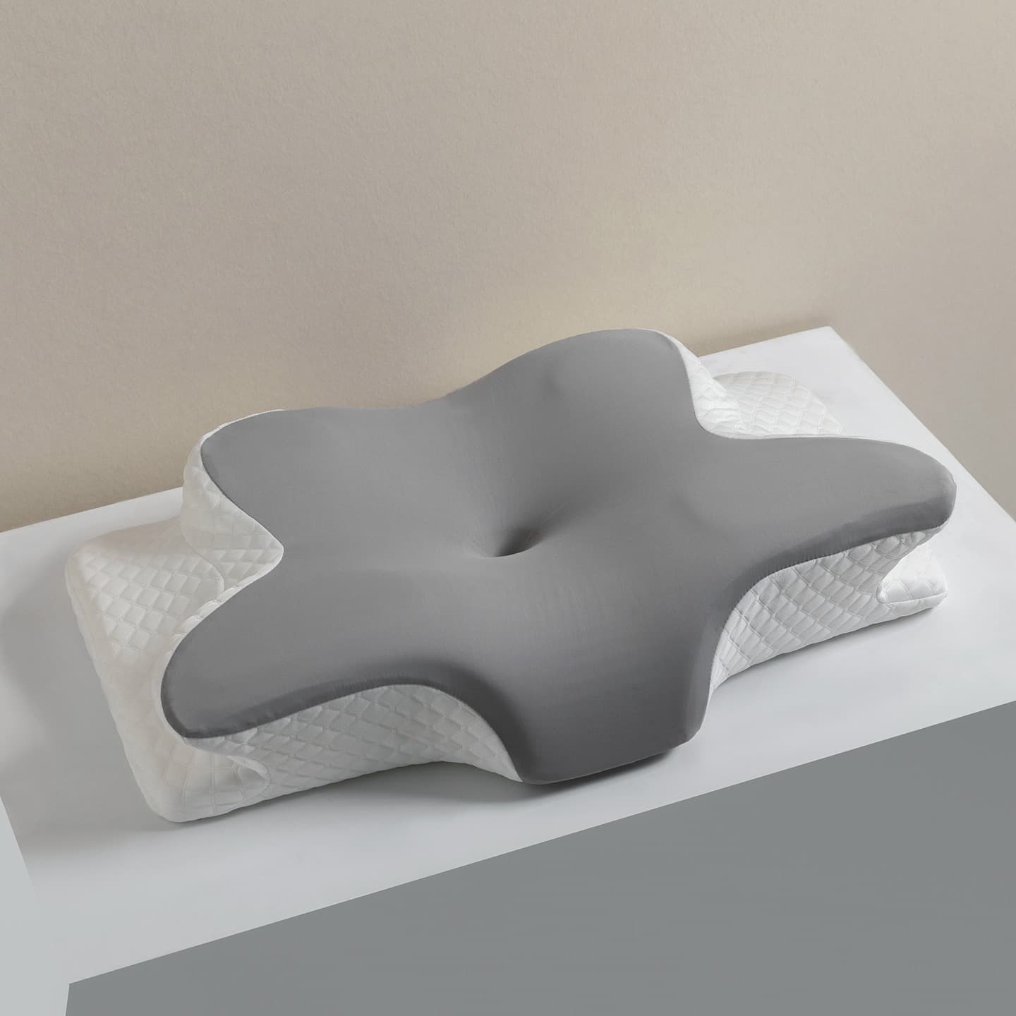 Rolled Horn Memory Sleep Pillow for Home Use, Cervical Spine Protection, Zero Pressure Slow Rebound Horn-Shaped Memory Foam Butterfly Pillow