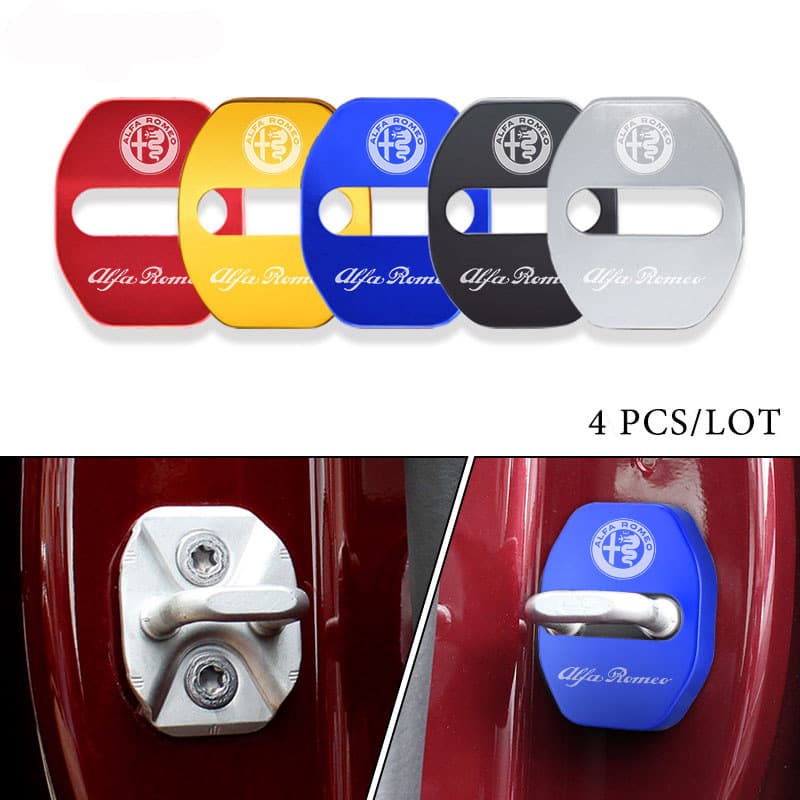 For Alfa Romeo Car Door Lock Cover Protective Cover Door Lock Rust-Proof Decoration Set Decoration Sticker
