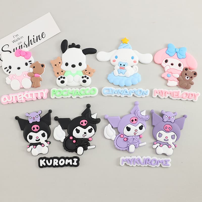 KK Cat Bow Tie Cat Cartoon White Dog Pink Rabbit DIY Soft Rubber Decorative Phone Case iPad Case Shoe Accessories