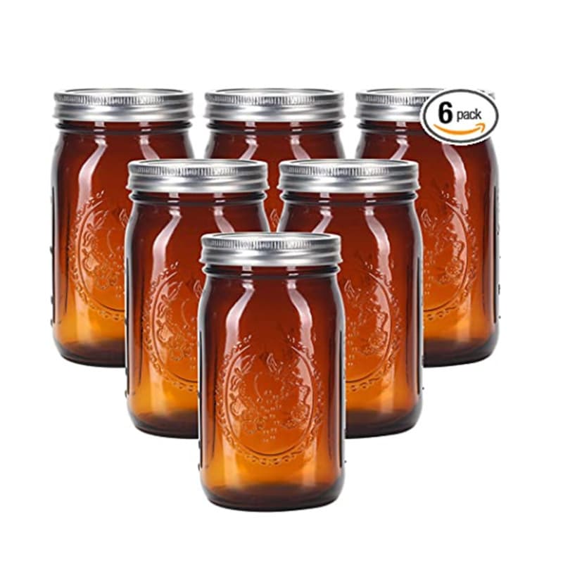 Amazon 32oz mason jar wide mouth American glass sealed jar with lid storage jar canned jam bottle empty bottle