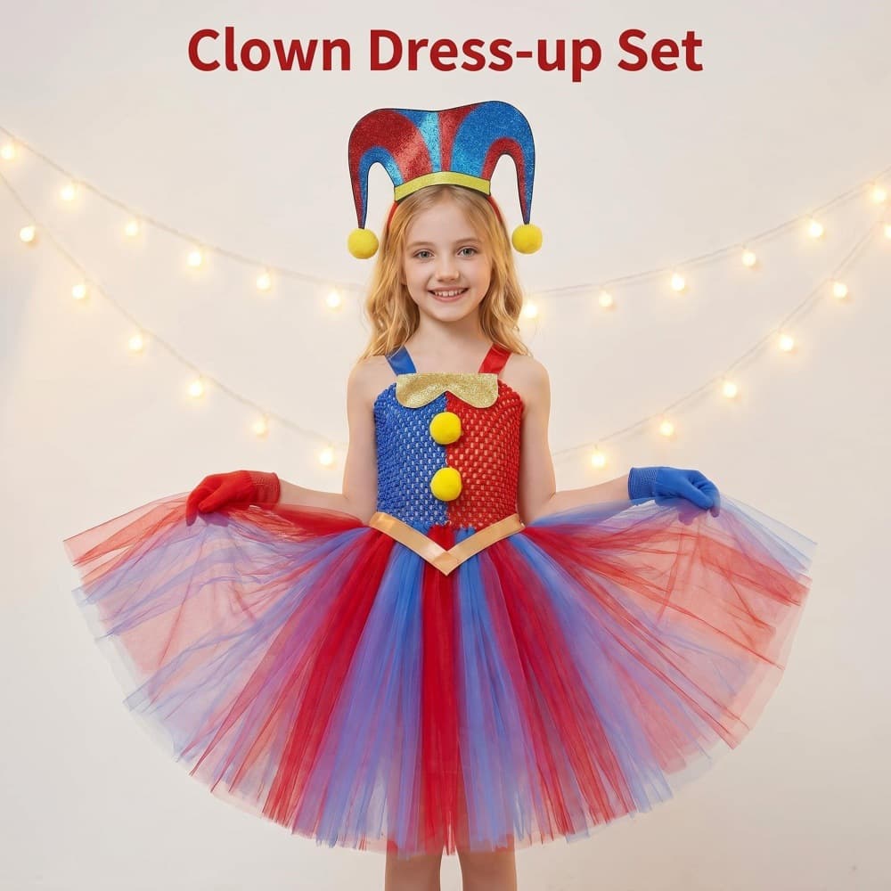 Foreign trade new cos magic number circus children's princess dress Halloween anime clown playing tutu dress