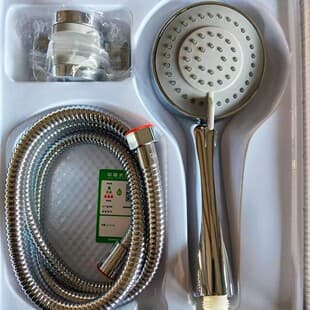 Shower Head with Pressure Boost, 5-Mode Adjustable Rain Shower Head, Hot Water Heater Set, Multifunctional Stainless Steel for Home