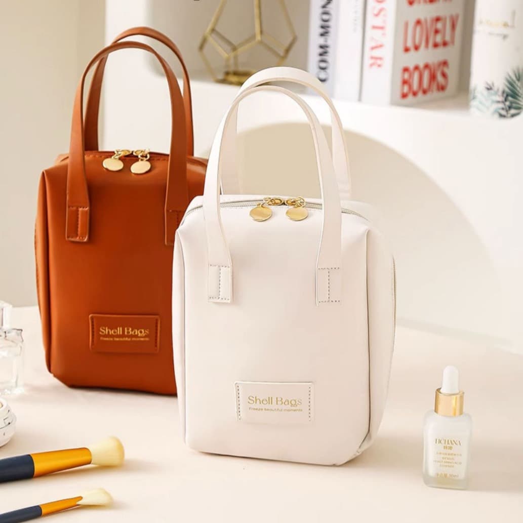 Large Capacity Shell Makeup Bag INS Cosmetic Storage Bag PU Material Commuter Bag For Women Cosmetic Pouch Wholesale