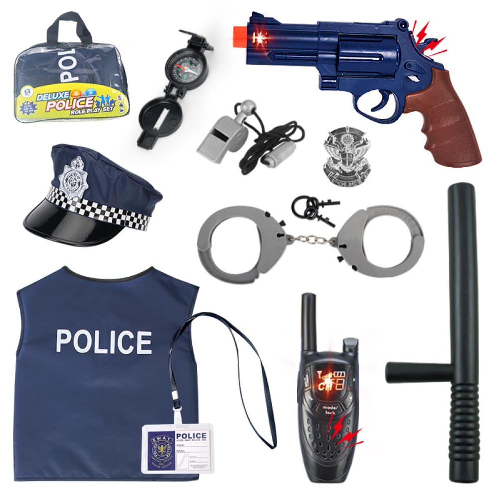 Children Cross-Border Amazon Police Suit Play Toy Handcuffs Various Halloween Role Play SWAT