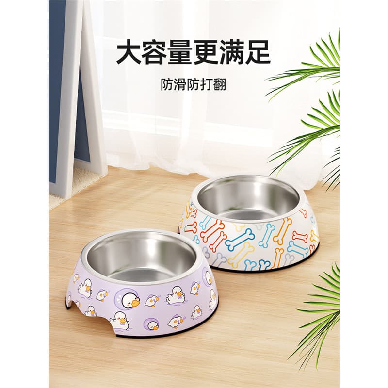 Anti-tip Stainless Steel Dog Bowl, Pet Food and Water Bowl for Dogs and Cats
