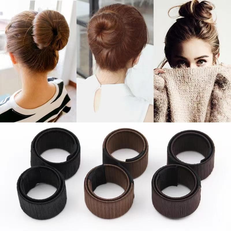 Fake Hair Bun Snap Hairband Roll Bun Hair Bun Maker Hair Styling Tool for Women Factory Wholesale Ponytail Hairstyle Long Curly Hair