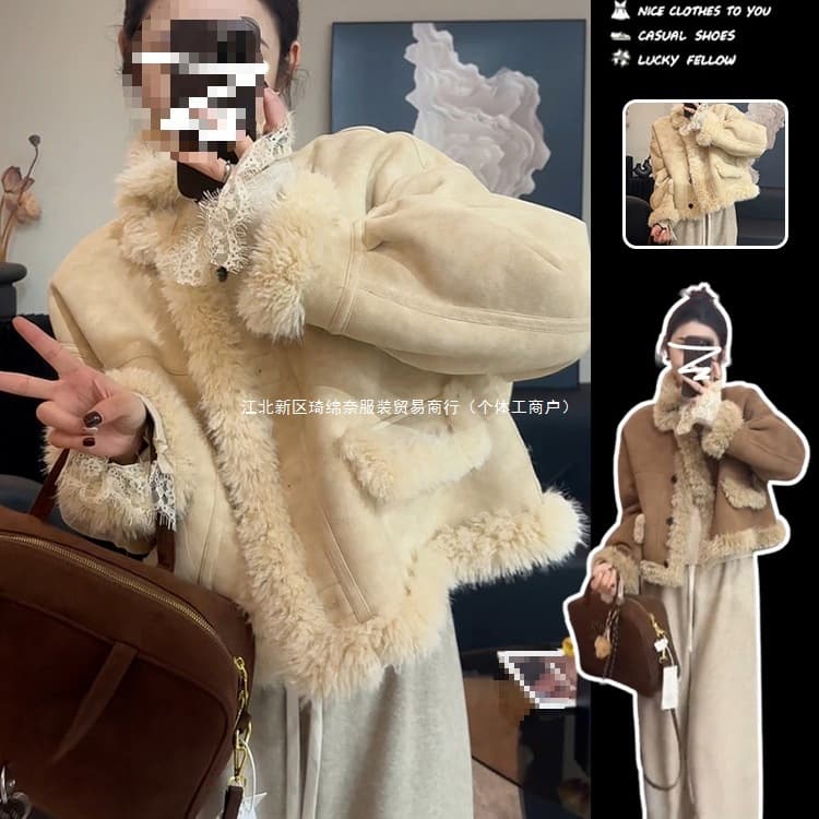 Small-Size Chanel-Style Lamb Fur Coat for Women, Autumn/Winter 2025 New Unique Super Nice Thick Top