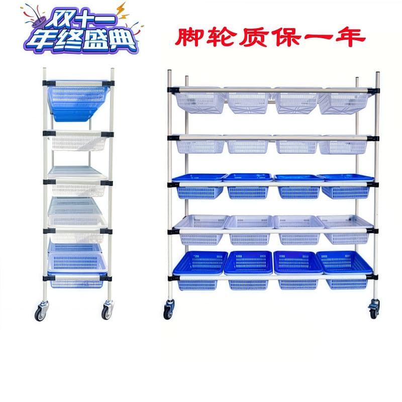 E-commerce Warehouse Picking Cart, Adjustable Flat/Inclined Surface Silent Sorting Distribution Turnover Cart, Tube-frame Structure Rack