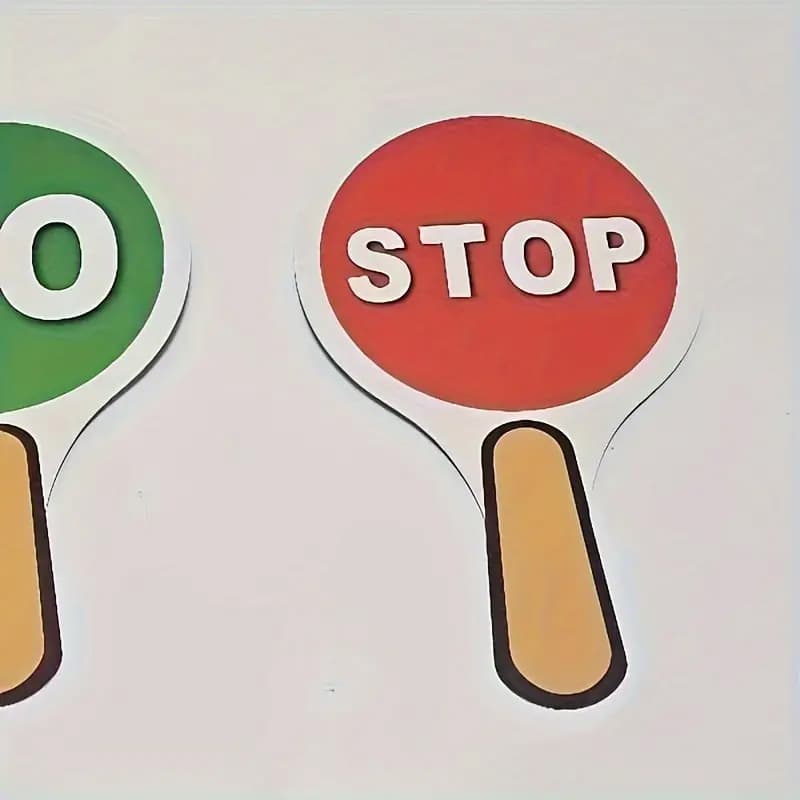 2-Piece Set GO STOP Continue Hand-Held Sign, PVC Foam Board Material, Single-Sided Printing