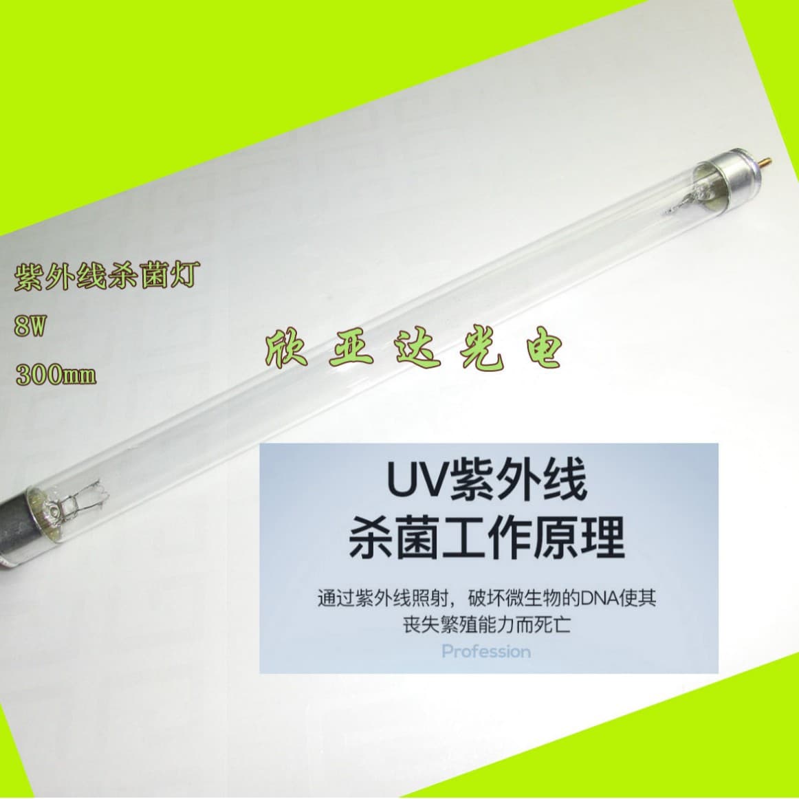 T5 6W 8W UV Disinfection Lamp for Kindergarten and Home Use, Dust Mite Removal, Sterilization Cabinet Germicidal Light with Domestic Lamp Holder