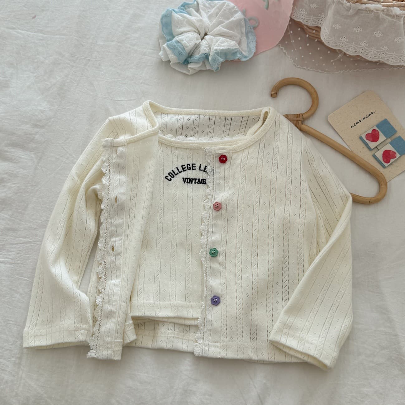 Spring Children's Wear 2026 New Girls Medium Small Kids Korean Vest Cardigan Two-Piece Set Korean Fashionable Baby Spring Clothes