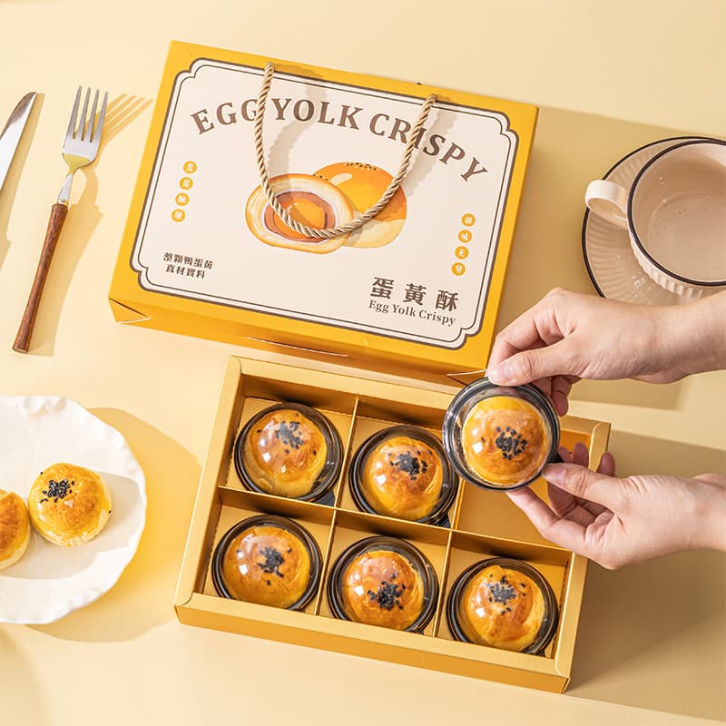 2025 New Egg Yolk Crispy Mid-Autumn Mooncake Box Ice Skin Baking Box Gift Box Gift Box Empty Box
