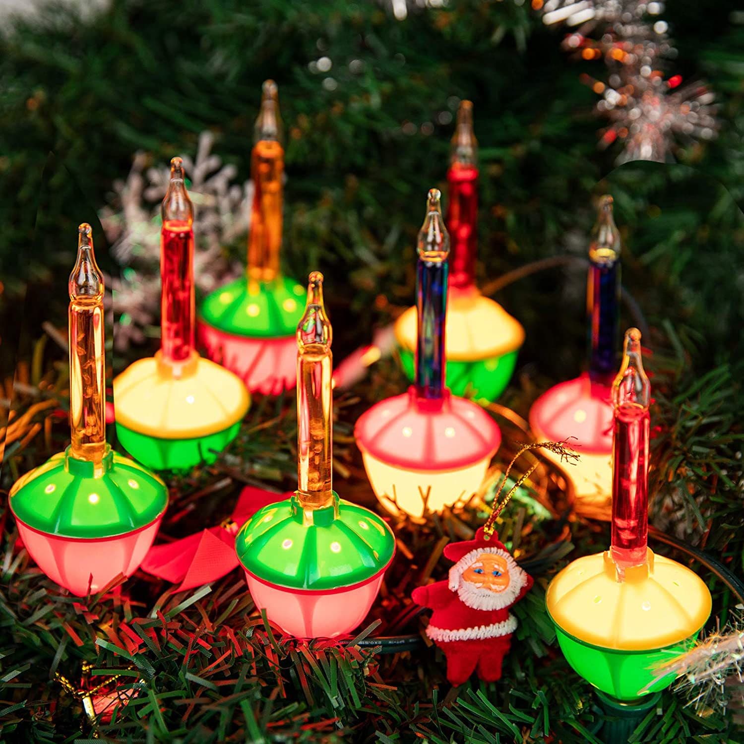 E12 socket 7-pack replacement bubble bulbs, multi-color bubble liquid bulbs for Christmas tree retro decoration