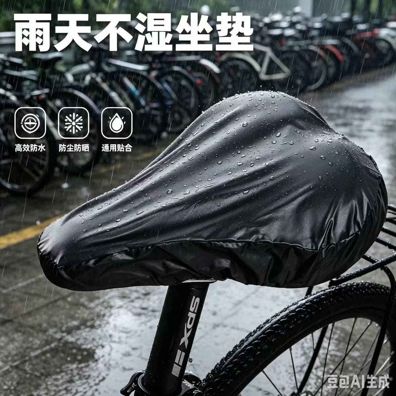 Bicycle seat cushion rain cover mountain bike saddle rain cover road bike seat cushion cover bicycle riding equipment