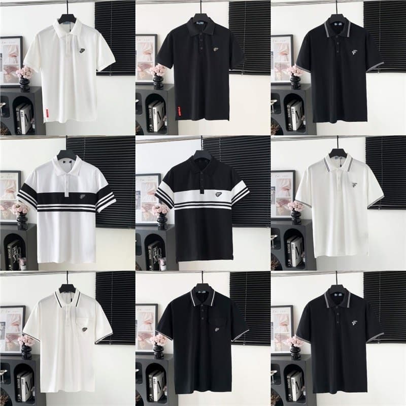 Cross-border Correct Version High Grade Regular Version L Brand G Brand 2025 New Pure Cotton Turn-down Collar Jacquard Unisex Polo Shirt