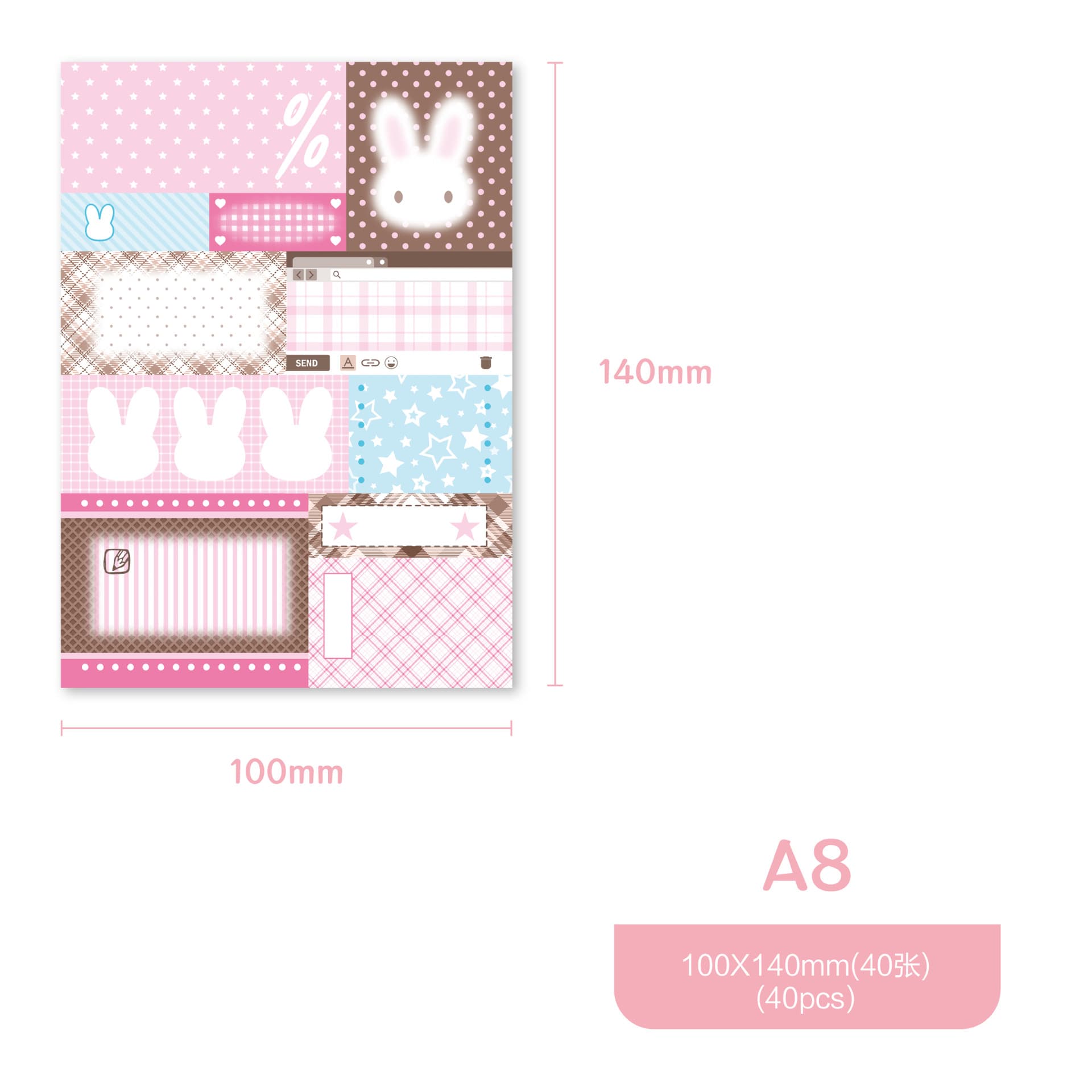 Original Non-adhesive Memo Pad Notepad Writing Paper Planner Decoration Korean Cartoon Student Stationery Collage